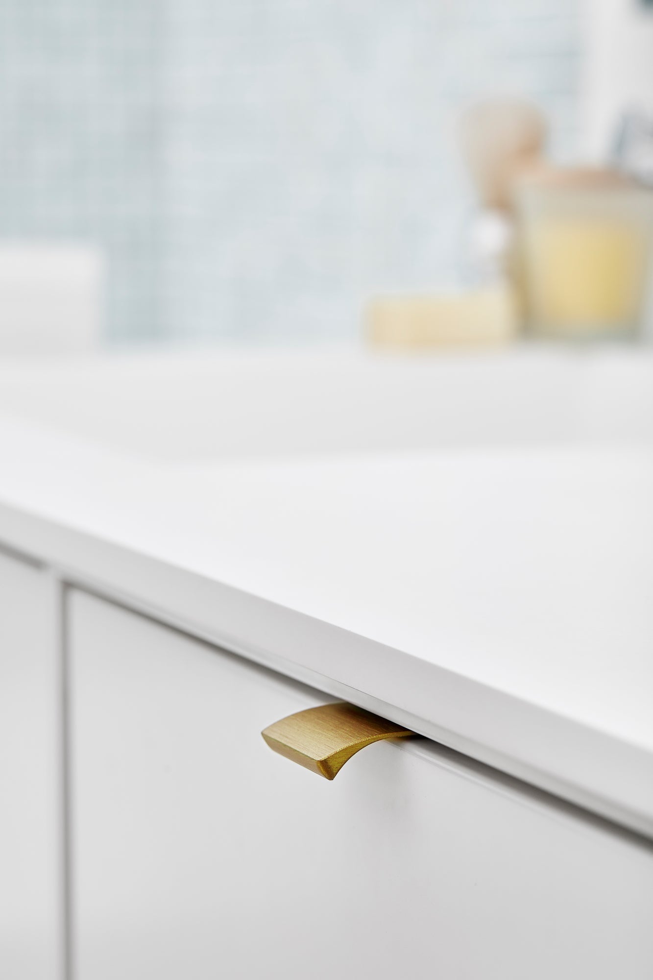 Brushed Bronze "Edge Straight" Tab Drawer Pulls