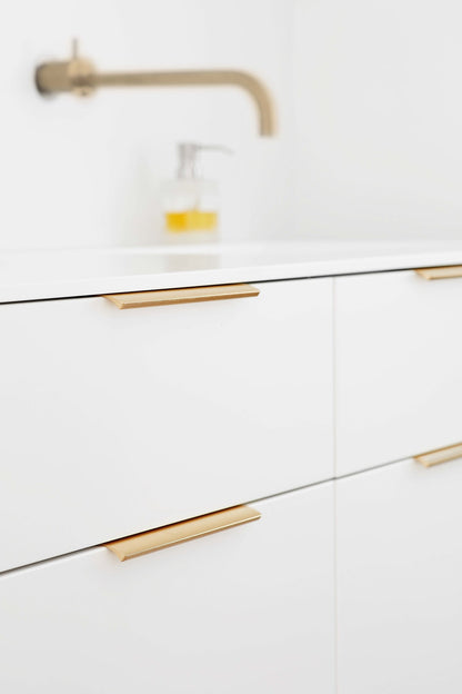 Brushed Bronze "Edge Straight" Tab Drawer Pulls