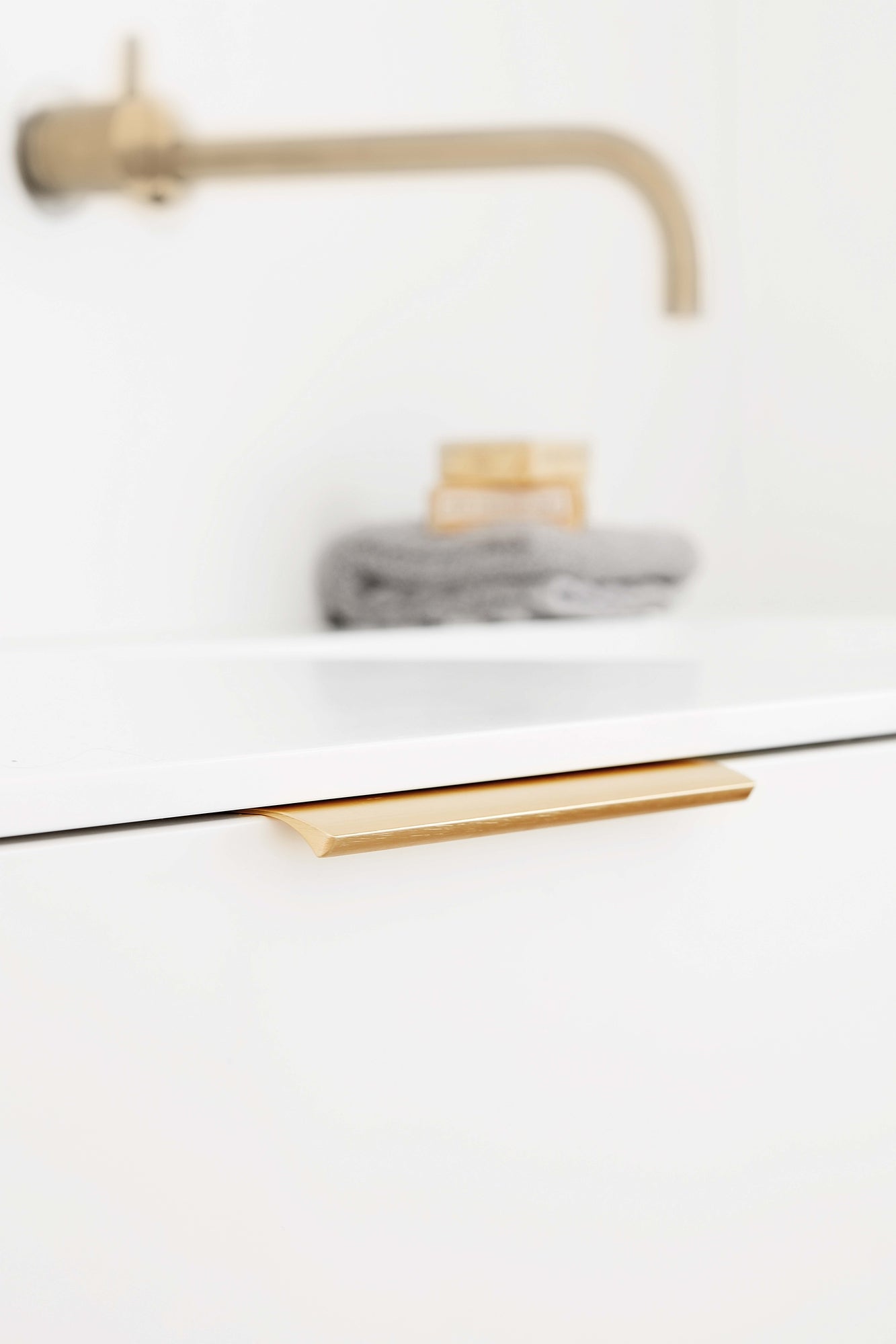 Brushed Bronze "Edge Straight" Tab Drawer Pulls