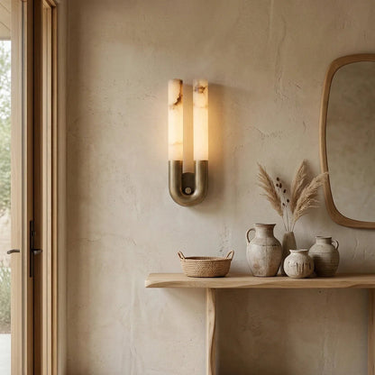U-Shape Alabaster Arch Wall Sconce