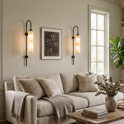 Alabaster Cylinder Wall Light