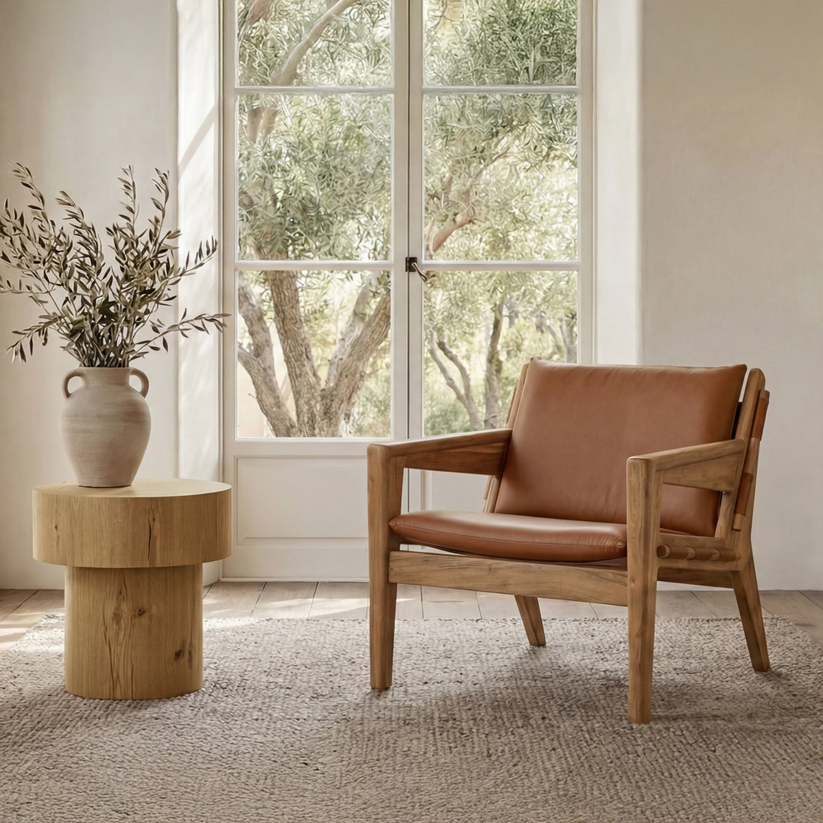Corey Side Table Rustic Oak lifestyle
