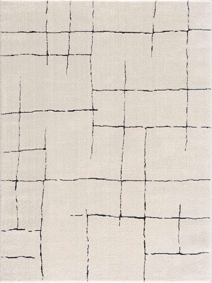 Koume Beige Maze Area Rug.