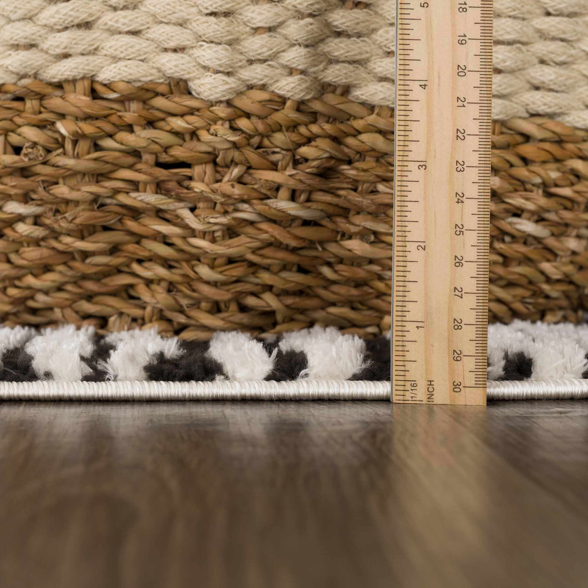 Leryn Black & White Checkered Area Rug.