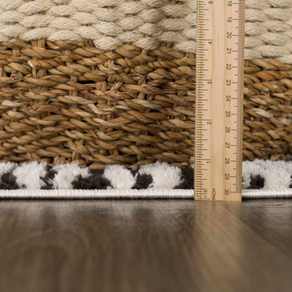 Leryn Black & White Checkered Area Rug.
