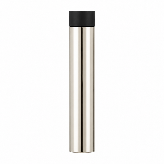3" Wall-Mount Round Post Door Stop – Solid Brass, Residential Grade, Polished Nickel (US14).