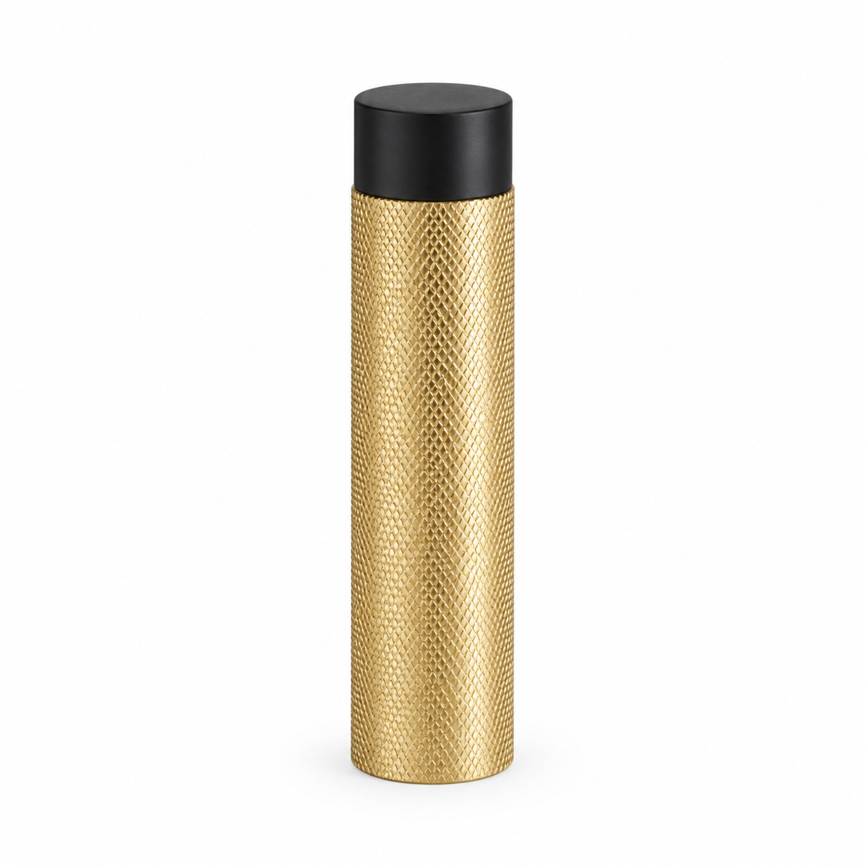 3" Wall-Mount Knurled Round Post Door Stop – Solid Brass, Residential Grade, Satin Brass (US4).