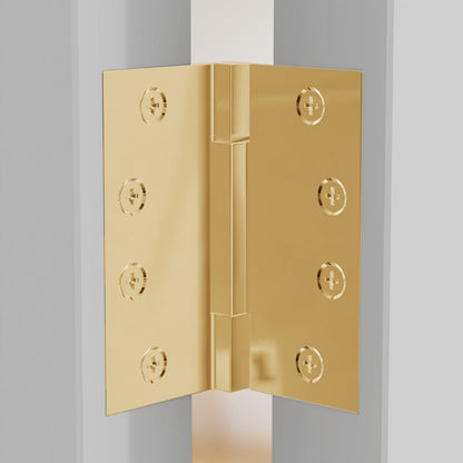 4x4 Inch Solid Brass Square Barrel Door Hinge - Polished Brass.