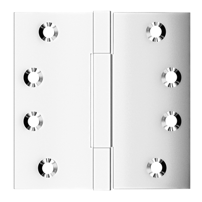 4x4 Inch Solid Brass Square Barrel Door Hinge - Polished Chrome.