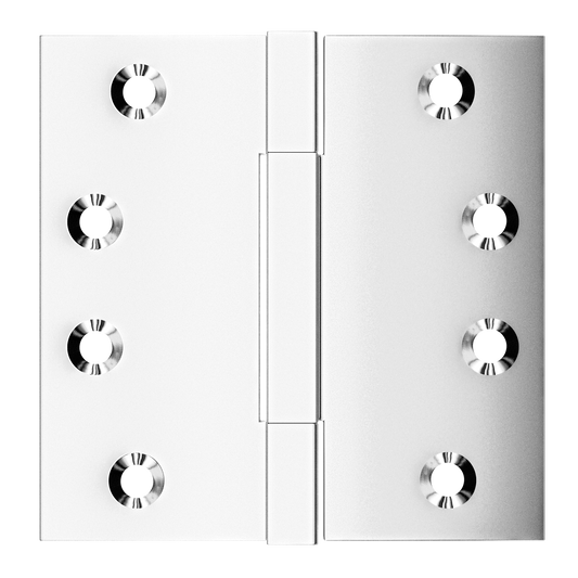 4x4 Inch Solid Brass Square Barrel Door Hinge - Polished Chrome.