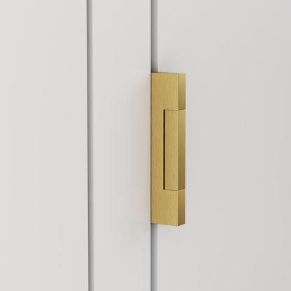 4x4 Inch Solid Brass Square Barrel Door Hinge - Satin Brass.