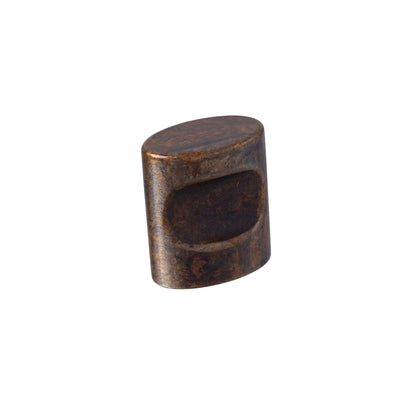 U-Shaped "Florence" Cabinet Knob and Drawer Pulls in Worn Brass.