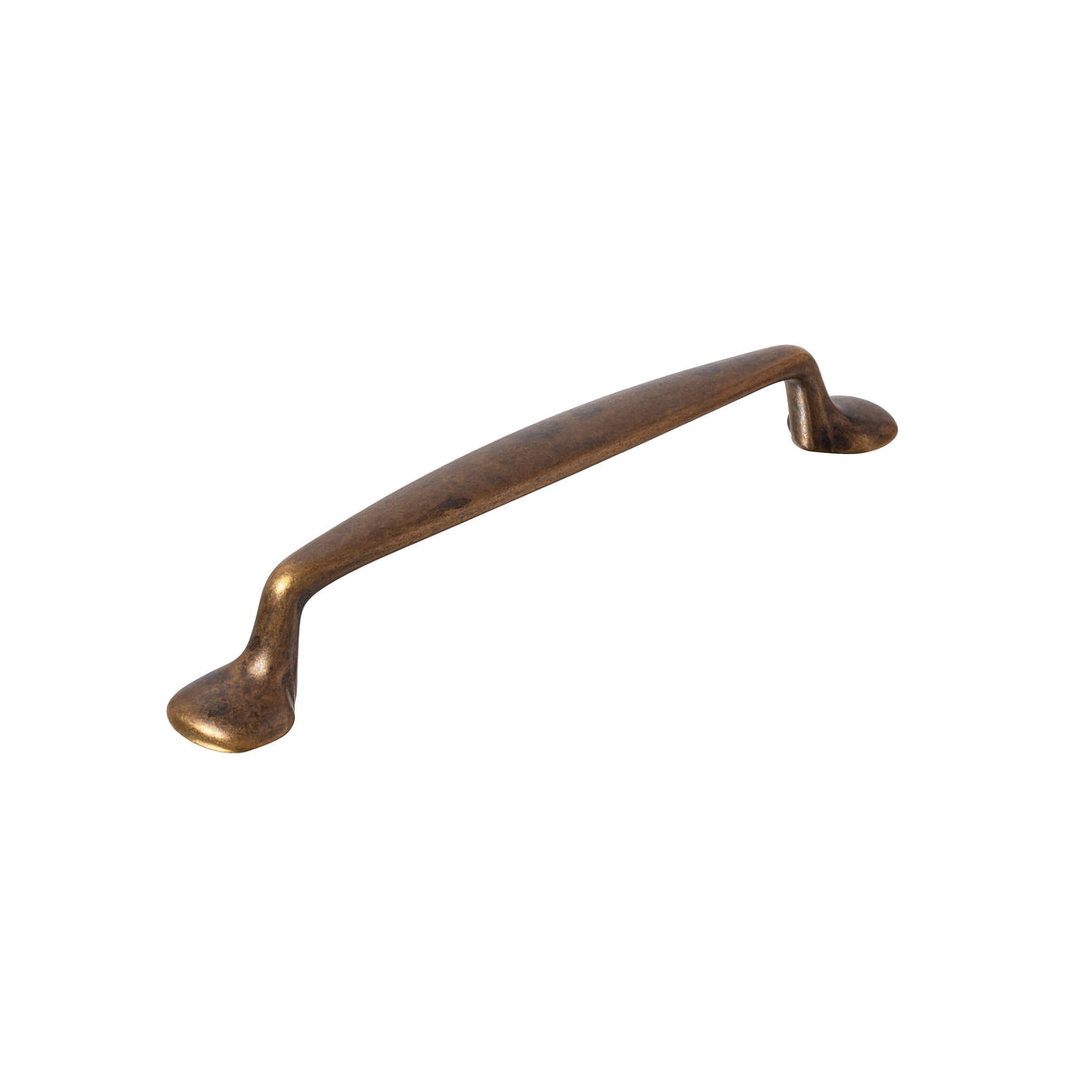 Worn Brass "Trento" Transitional Cabinet Knob and Drawer Pull.