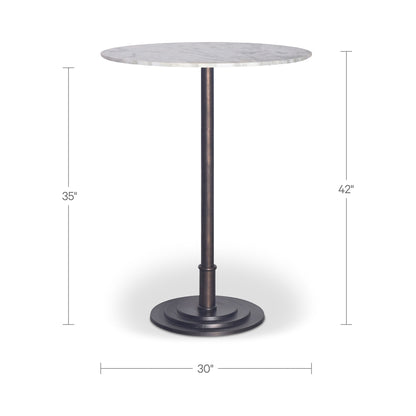Tori Outdoor Bar Table White Marble dimensions