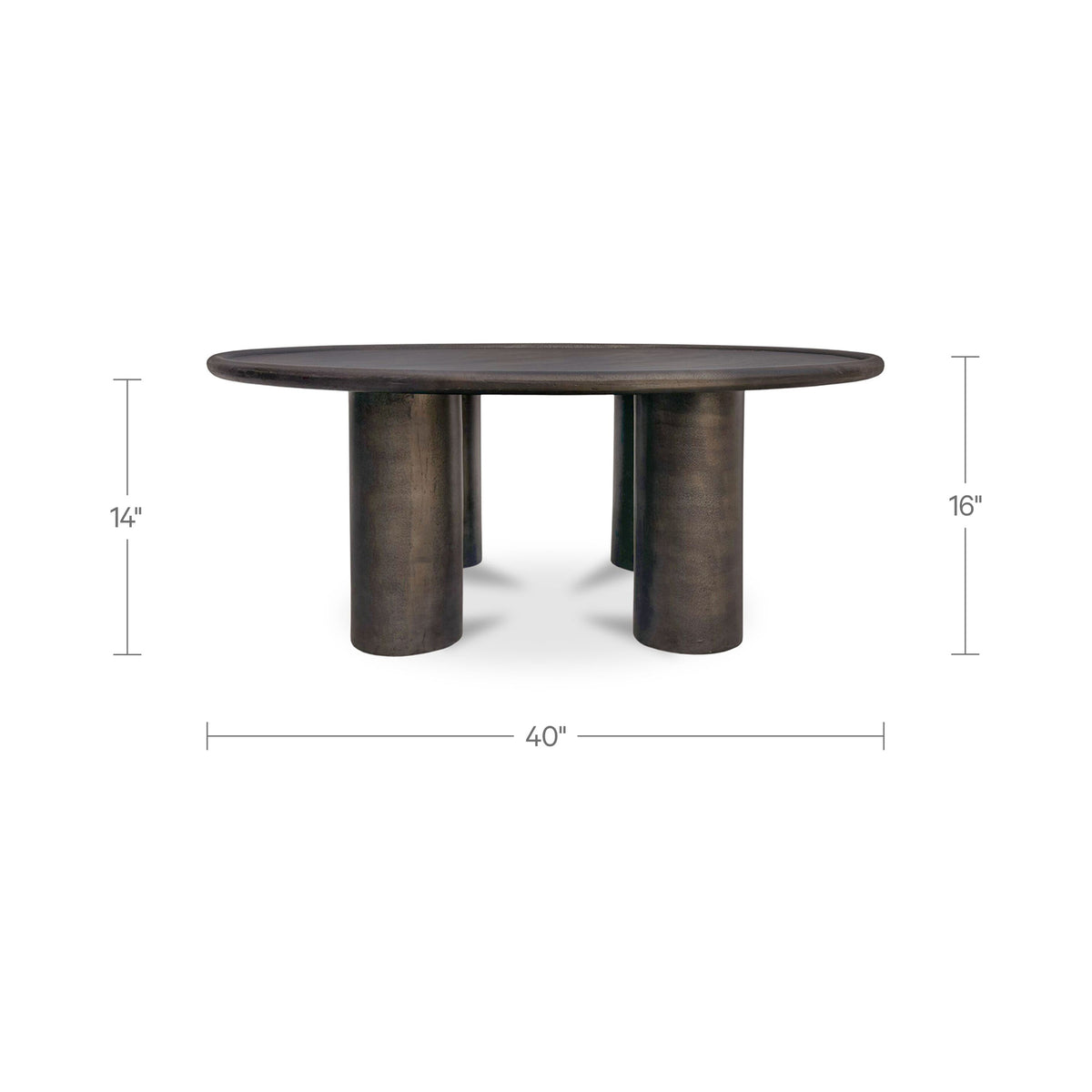 Deacon Outdoor Coffee Table Deep Bronze dimensions