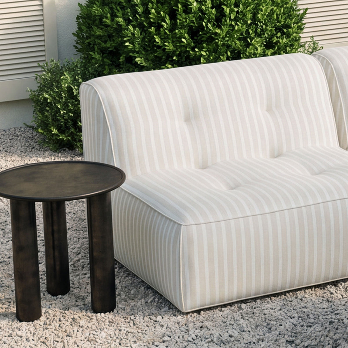Deacon Outdoor Side Table Deep Bronze lifestyle image
