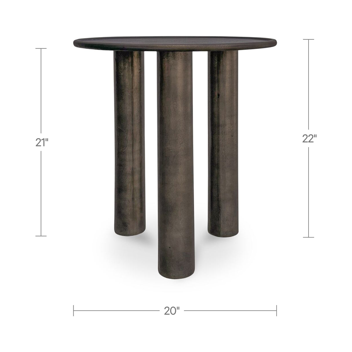 Deacon Outdoor Side Table Deep Bronze dimensions