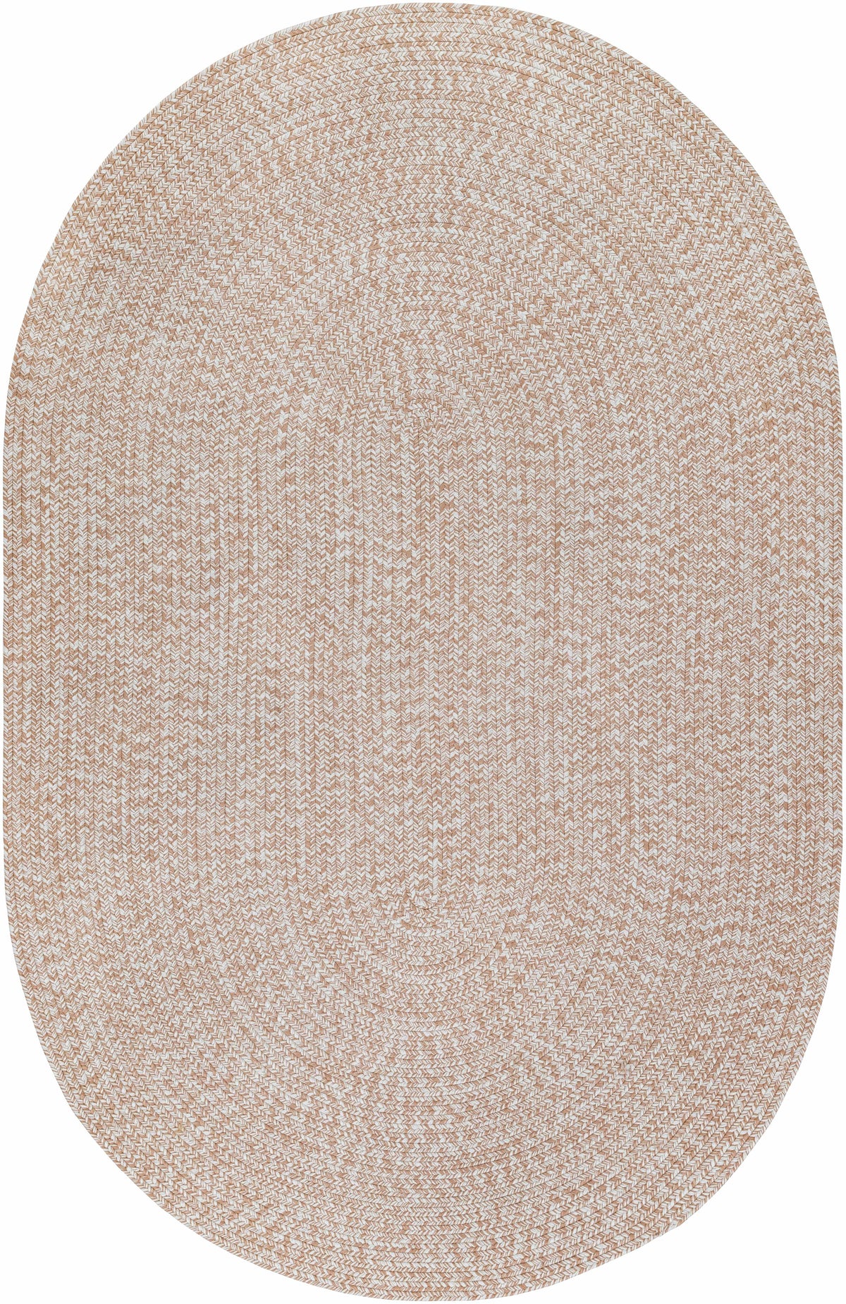 Cream Braided Faux Jute Outdoor Rug.