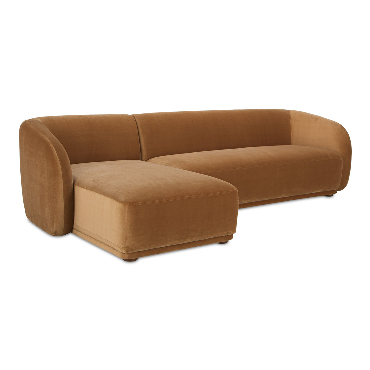 Faye Left Sectional Tan Faux Mohair view 3