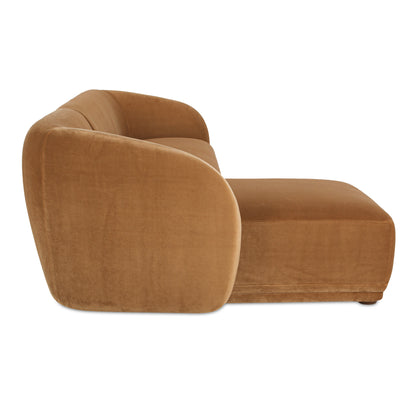 Faye Left Sectional Tan Faux Mohair view 4