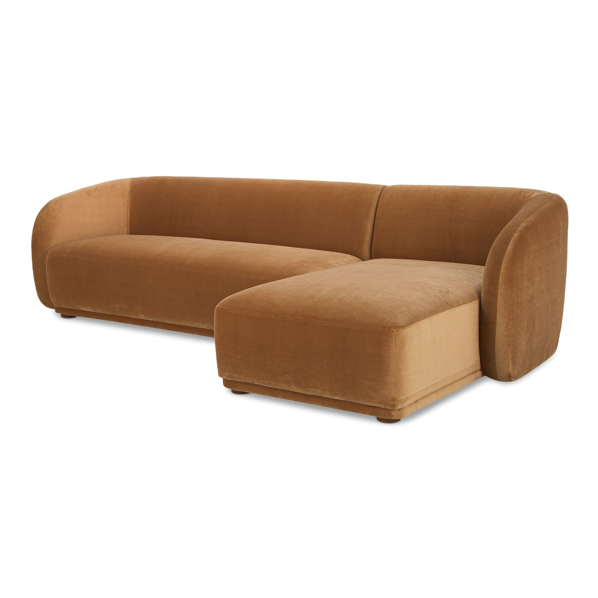 Faye Right Sectional Tan Faux Mohair view 5