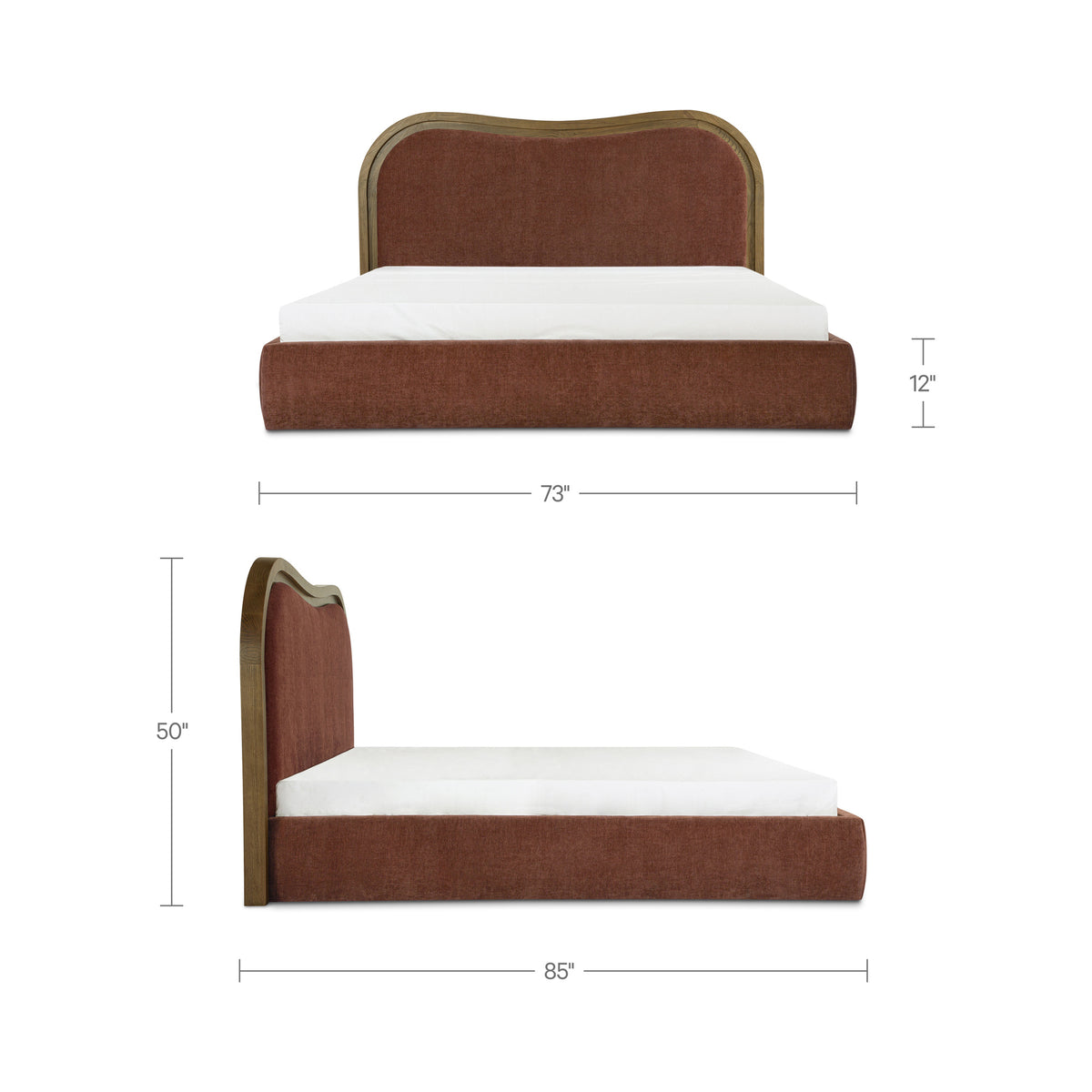 Camilla Queen Bed Chestnut dimensions