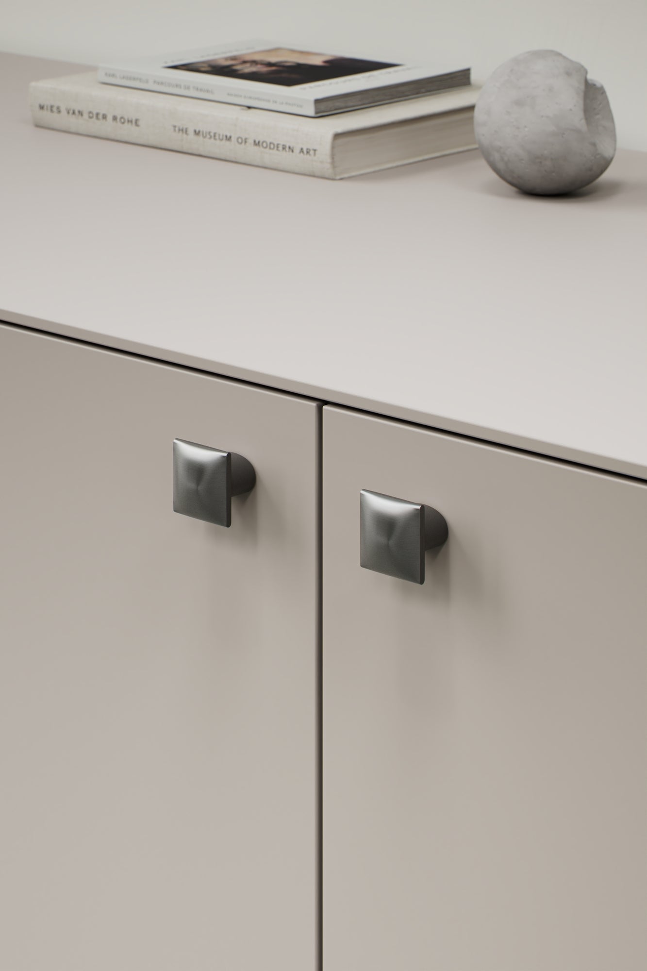 Gun Metal "Flow" T-Bar Cabinet Knob and Drawer Pull.