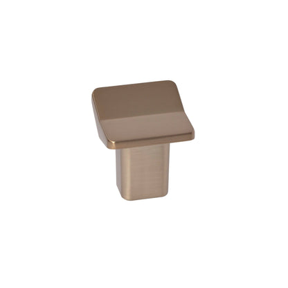 Modern Brushed Bronze "Vis a Vis" Cabinet Knob and Drawer Pulls.