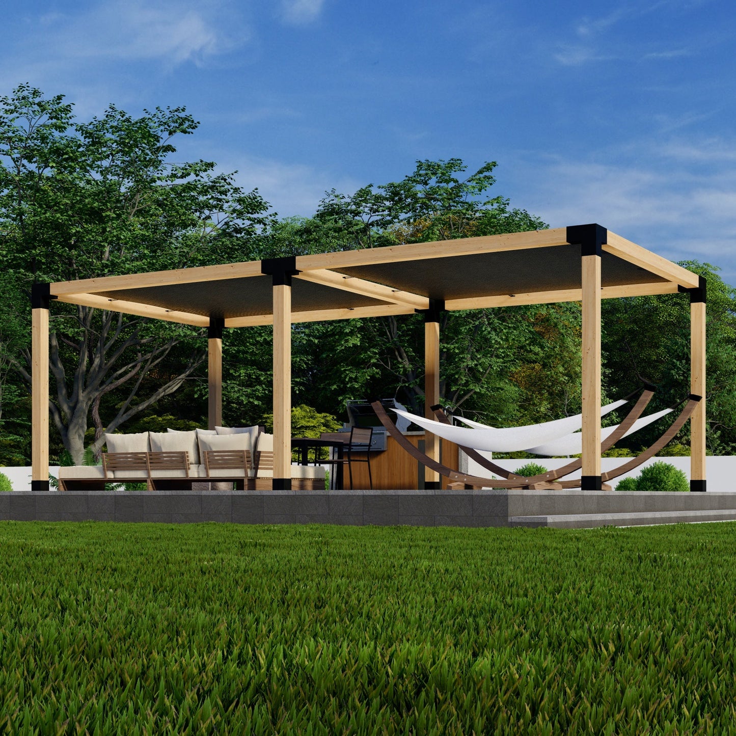 DIY Pergola Kit for a Freestanding Pergola With Canopies - Any Size Up to 24' x 12'.
