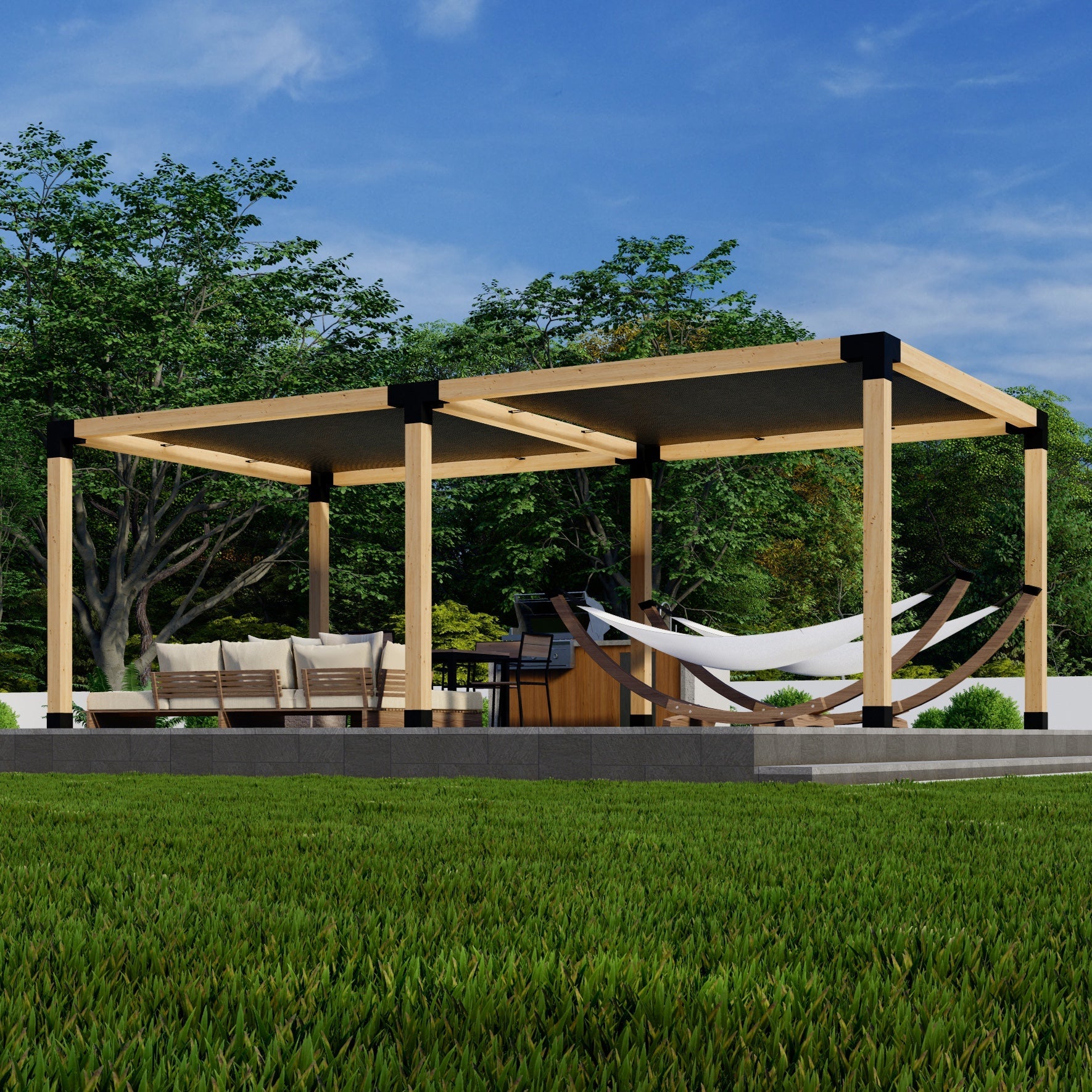 DIY Pergola Kit for a Freestanding Pergola With Canopies - Any Size Up to 24' x 12'.
