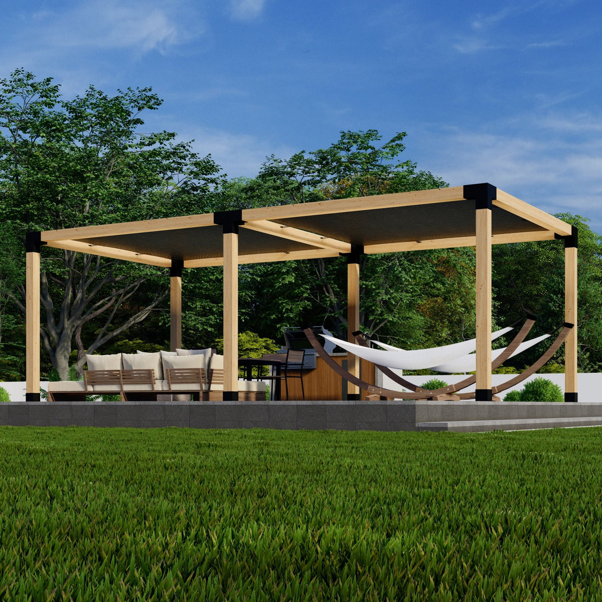 DIY Pergola Kit for a Freestanding Pergola With Canopies - Any Size Up to 24' x 12'.