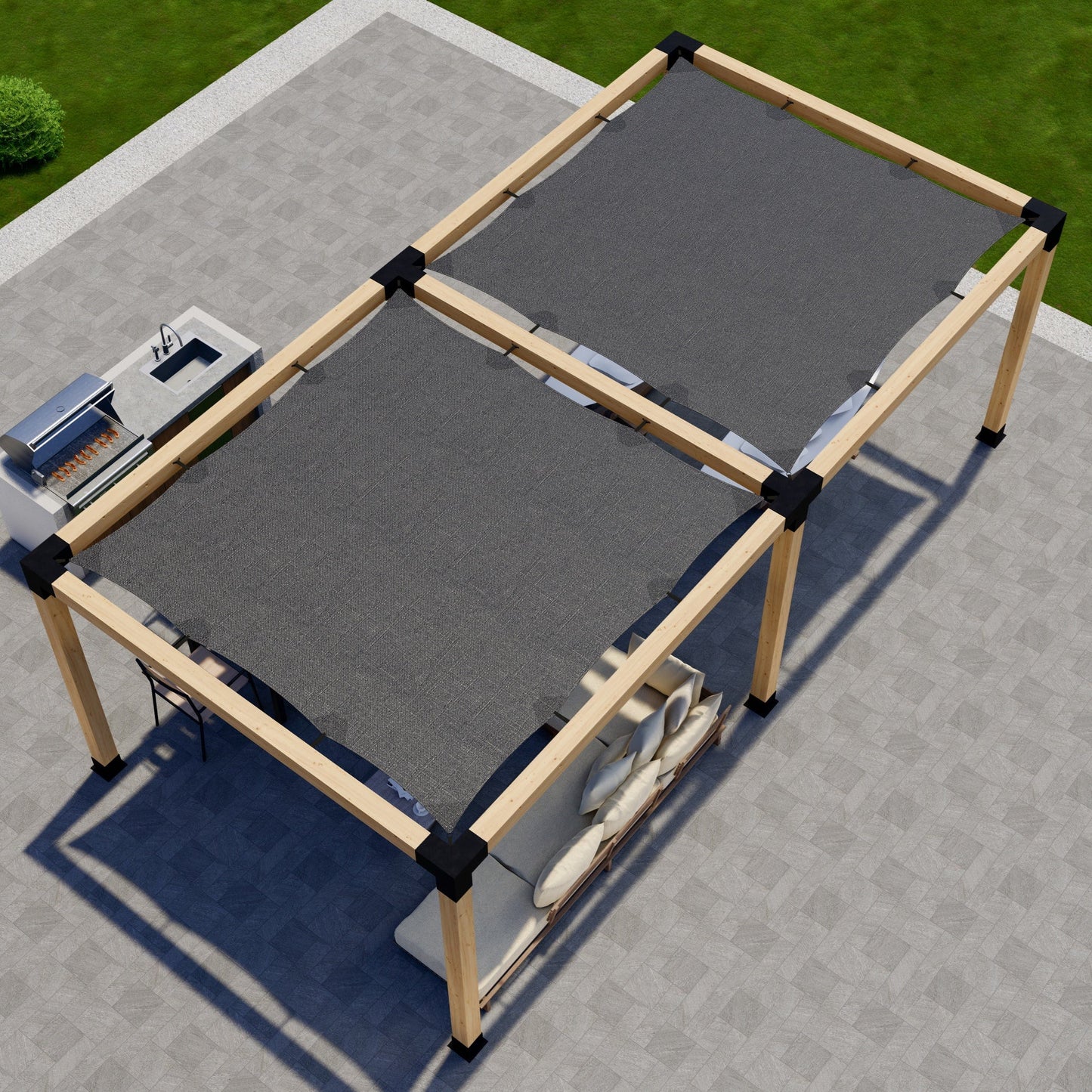DIY Pergola Kit for a Freestanding Pergola With Canopies - Any Size Up to 24' x 12'.
