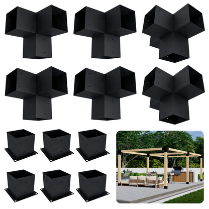 DIY Pergola Bracket Kit for a Freestanding Pergola Frame - Any Size Up to 24' x 12'.