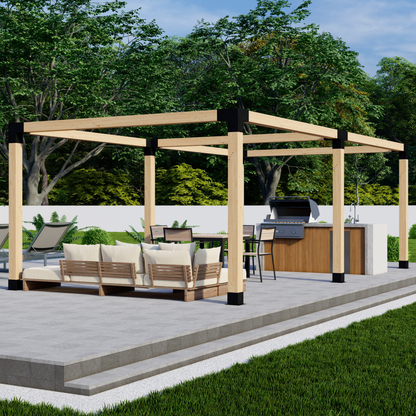 DIY Pergola Bracket Kit for a Freestanding Pergola Frame - Any Size Up to 24' x 12'.