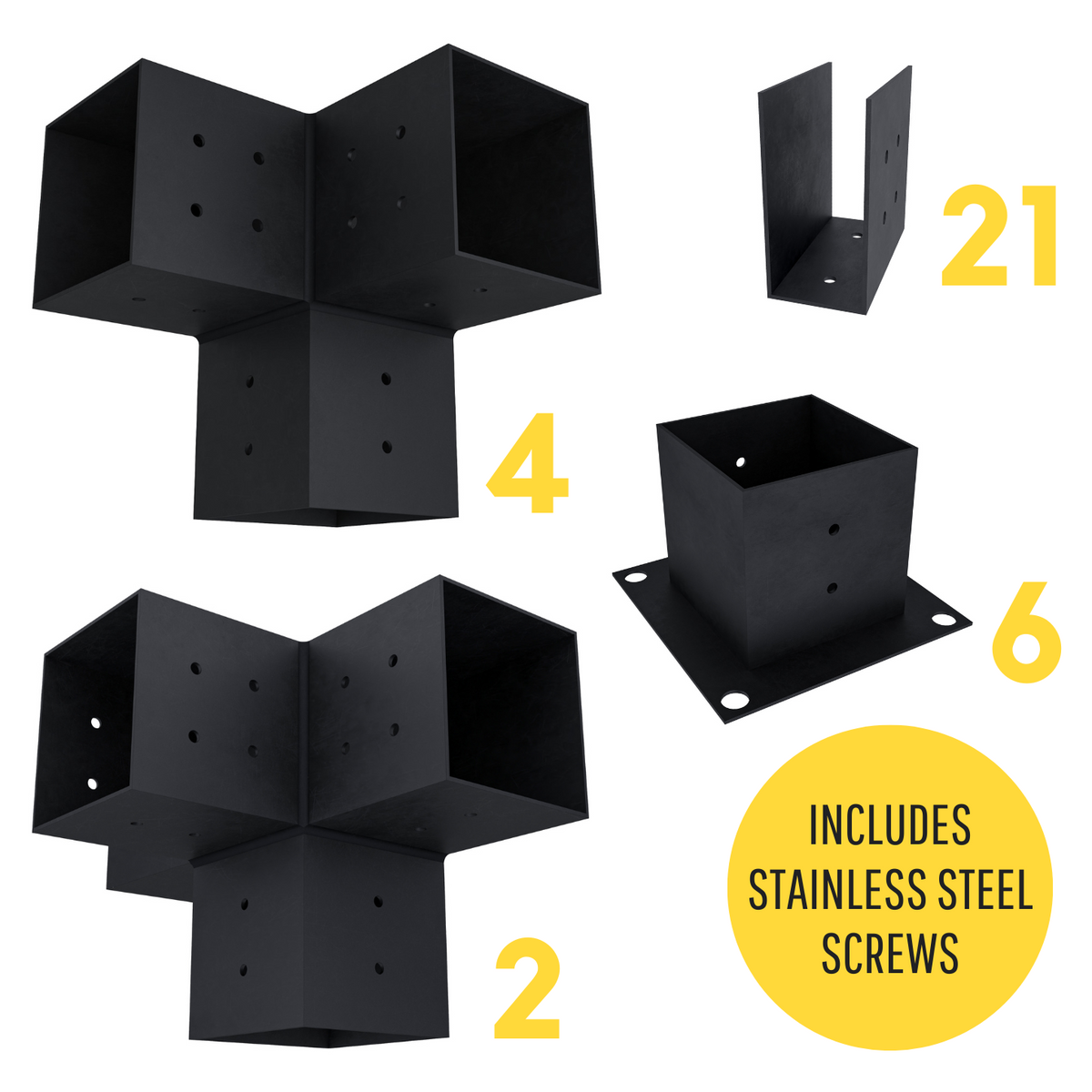 DIY Pergola Bracket Kit for a Freestanding Pergola With Roof Rafters - Any Size Up to 24' x 12'.