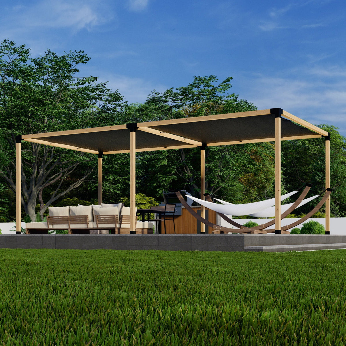 DIY Pergola Kit for a Freestanding Pergola With Canopies - Any Size Up to 24' x 12'.