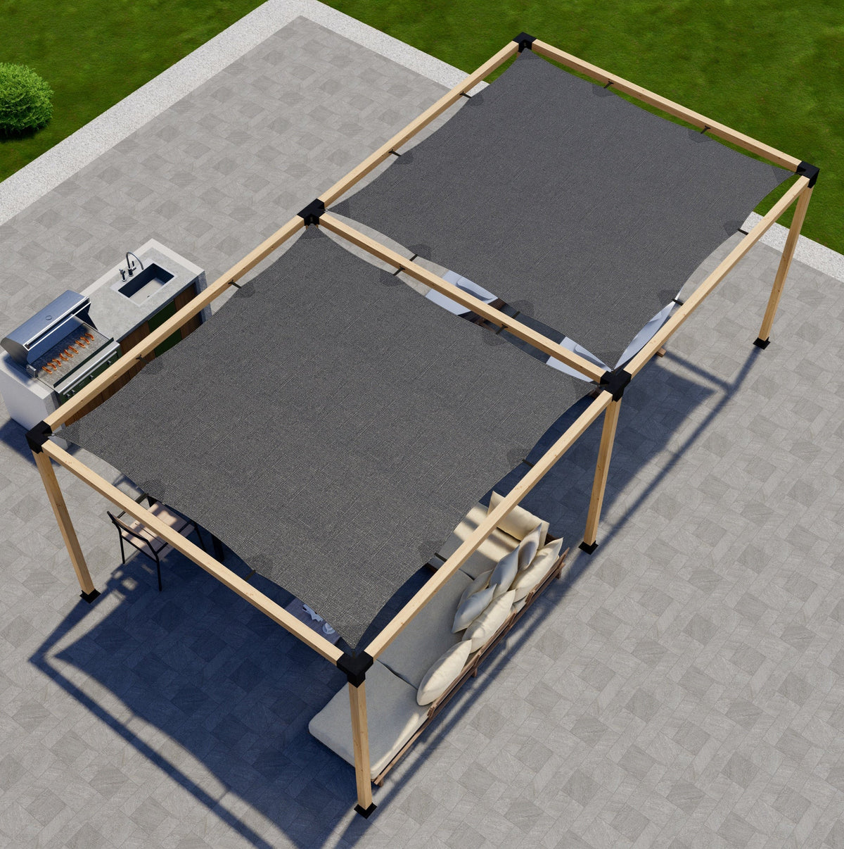 DIY Pergola Kit for a Freestanding Pergola With Canopies - Any Size Up to 24' x 12'.
