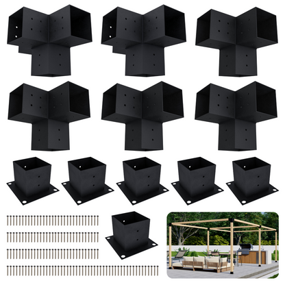 DIY Pergola Bracket Kit for a Freestanding Pergola Frame - Any Size Up to 24' x 12'.
