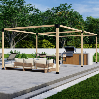 DIY Pergola Bracket Kit for a Freestanding Pergola Frame - Any Size Up to 24' x 12'.
