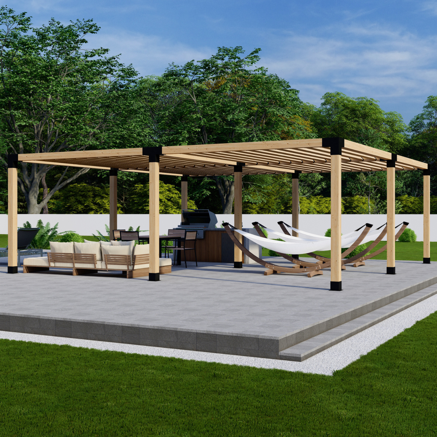 DIY Pergola Bracket Kit for a Freestanding Pergola With Slatted Roof - Any Size Up to 24' x 24'.