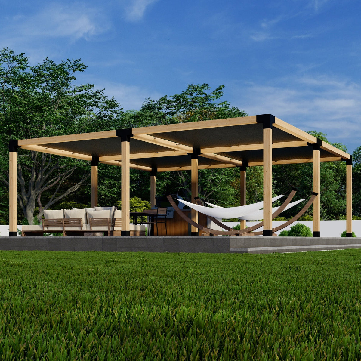 DIY Pergola Kit for a Freestanding Pergola With Canopies - Any Size Up to 24' x 24'.