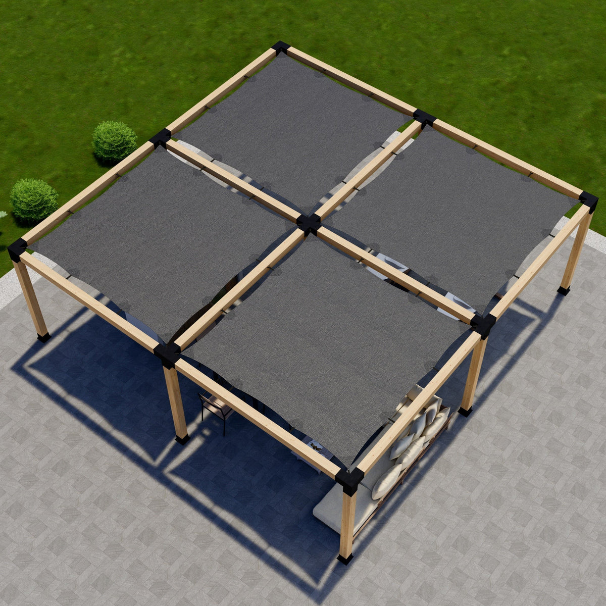 DIY Pergola Kit for a Freestanding Pergola With Canopies - Any Size Up to 24' x 24'.