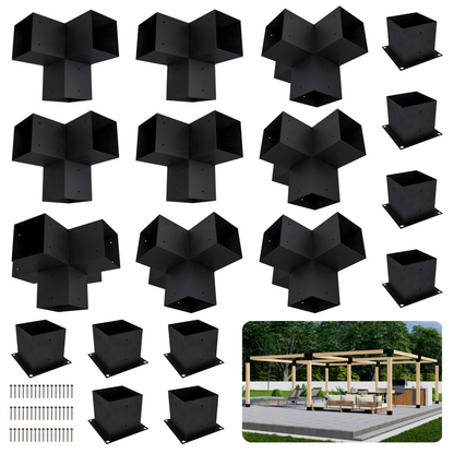 DIY Pergola Bracket Kit for a Freestanding Pergola Frame - Any Size Up to 24' x 24'.