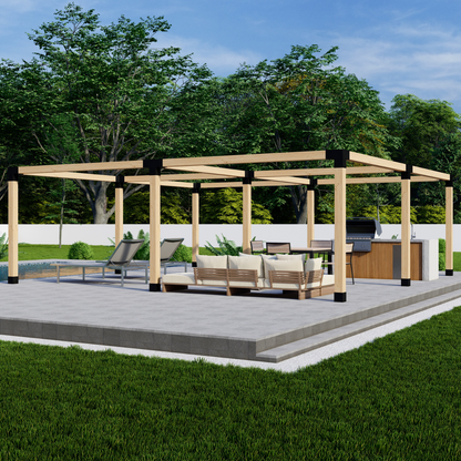 DIY Pergola Bracket Kit for a Freestanding Pergola Frame - Any Size Up to 24' x 24'.