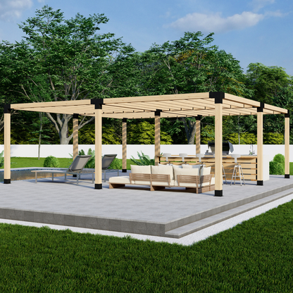 DIY Pergola Bracket Kit for a Freestanding Pergola With Slatted Roof - Any Size Up to 24' x 24'.