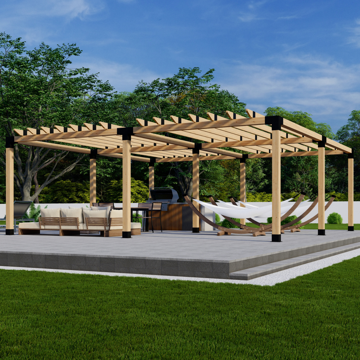 DIY Pergola Bracket Kit for a Freestanding Pergola With Roof Rafters - Any Size Up to 24' x 24'.