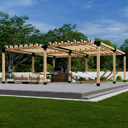 DIY Pergola Bracket Kit for a Freestanding Pergola With Roof Rafters - Any Size Up to 24' x 24'.