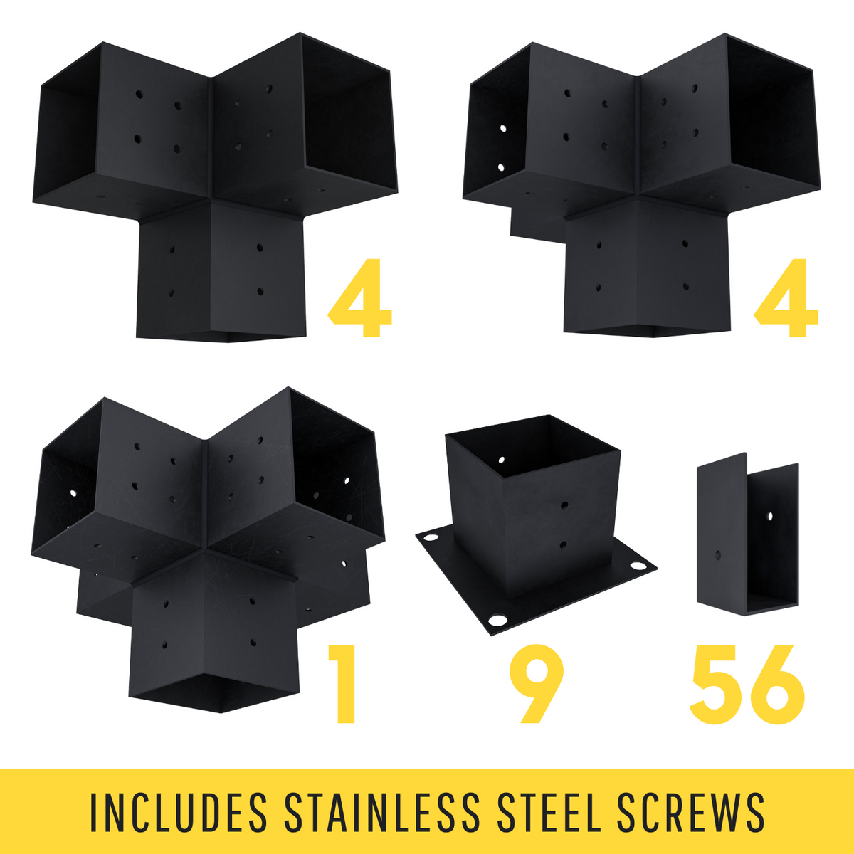 DIY Pergola Bracket Kit for a Freestanding Pergola With Slatted Roof - Any Size Up to 24' x 24'.