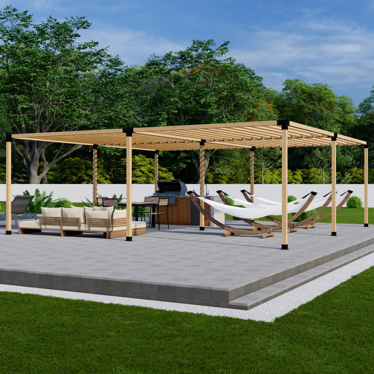 DIY Pergola Bracket Kit for a Freestanding Pergola With Slatted Roof - Any Size Up to 24' x 24'.