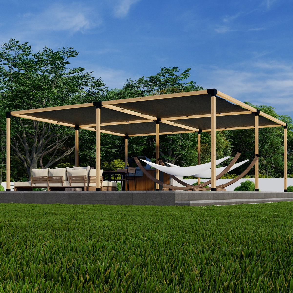 DIY Pergola Kit for a Freestanding Pergola With Canopies - Any Size Up to 24' x 24'.